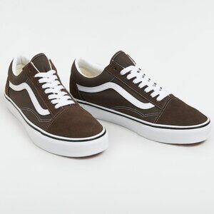 Vans Brown and White Sneakers in Size 10